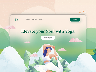 Yoga/Meditation Hero Section design hero section illustration landing page latest meditation meditation website peace ui yoga yoga hero section yoga illustration yoga landing page yoga website