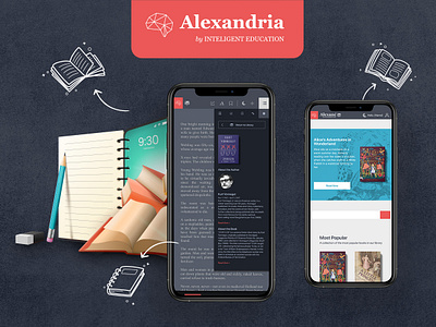 Alexandria app blockchain design e reader edtech responsive design ui user experience user interface ux ux design