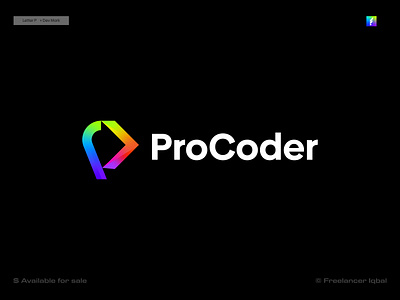 Procoder Logo Mark - P + D + Coder Mark abcdefghijklmnopqrstuvwxyz agency branding code coding coding logo company design icon logo logo design logo designer mark modern logo p logo procoder vector web web developer web developer logo