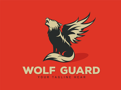 Wolf Guard flat fox foxwing guard icon logo minimal protection security wing wolf
