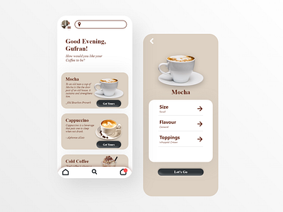 Coffee Shop App app branding design graphic design motion graphics ui