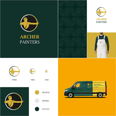 Archer Painters Logo and Branding branding design icon logo logo design typography vector