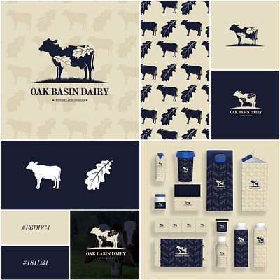 Oak Basin Dairy Logo and Branding Design branding design icon logo logo design typography vector