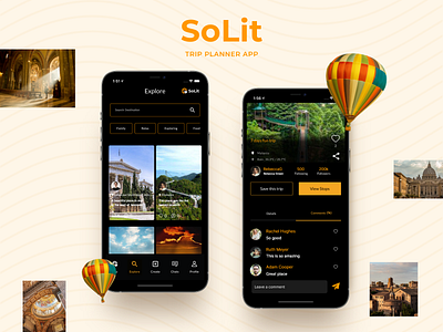 Solit - Trip Planner App app app design app development creative design design graphic design interactive design mobile app tourism travel travel app travel planning app trip planner app uiuxdesign