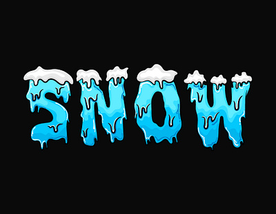 Snow Melting Typography Lettering art artwork branding design illustration landing page design lettering logo snow typoface typography