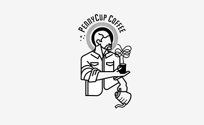 PennyCup Coffee Coffee Ed Illustration branding coffee graphic design