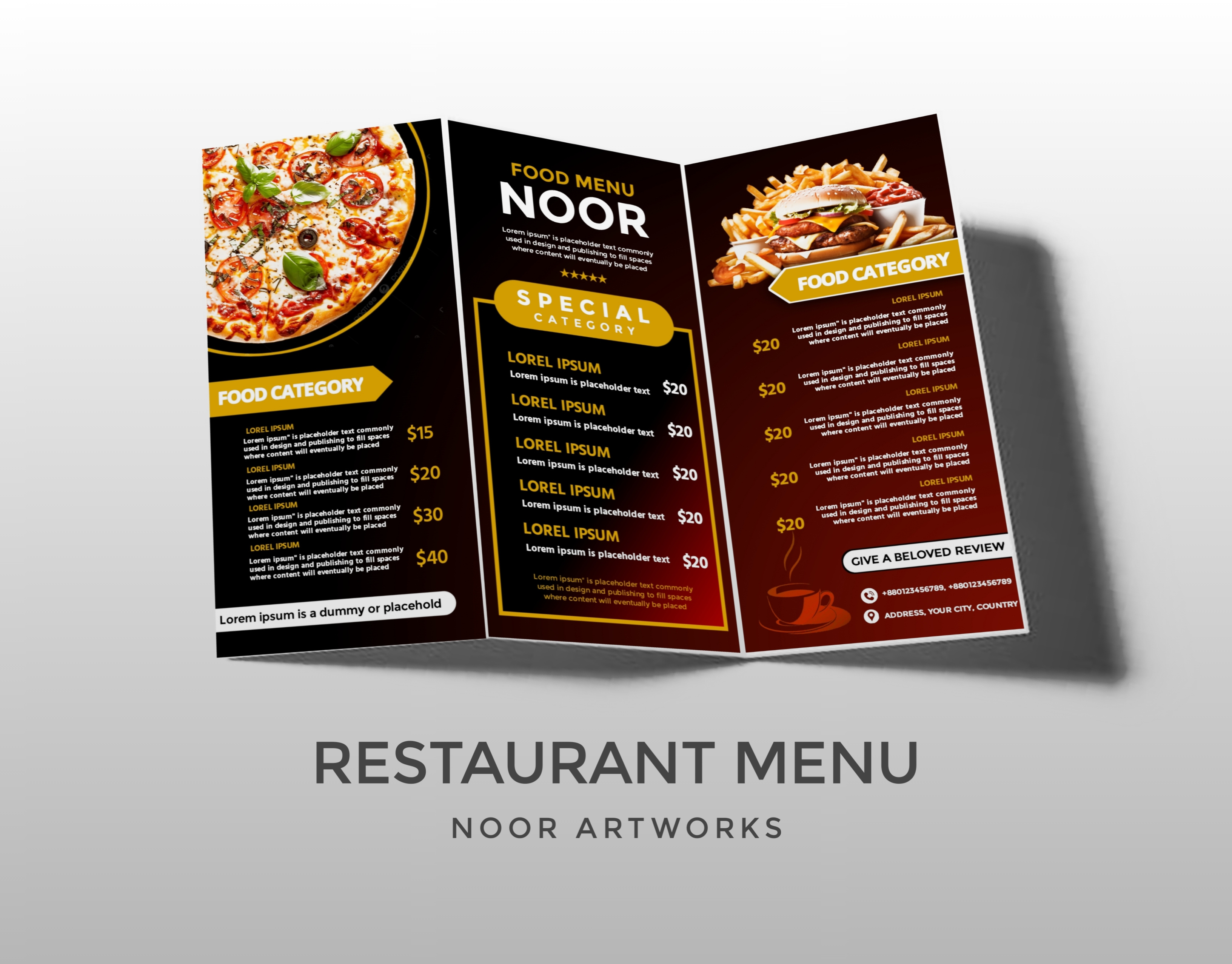 Example of Restaurant & Cafe Menu Design