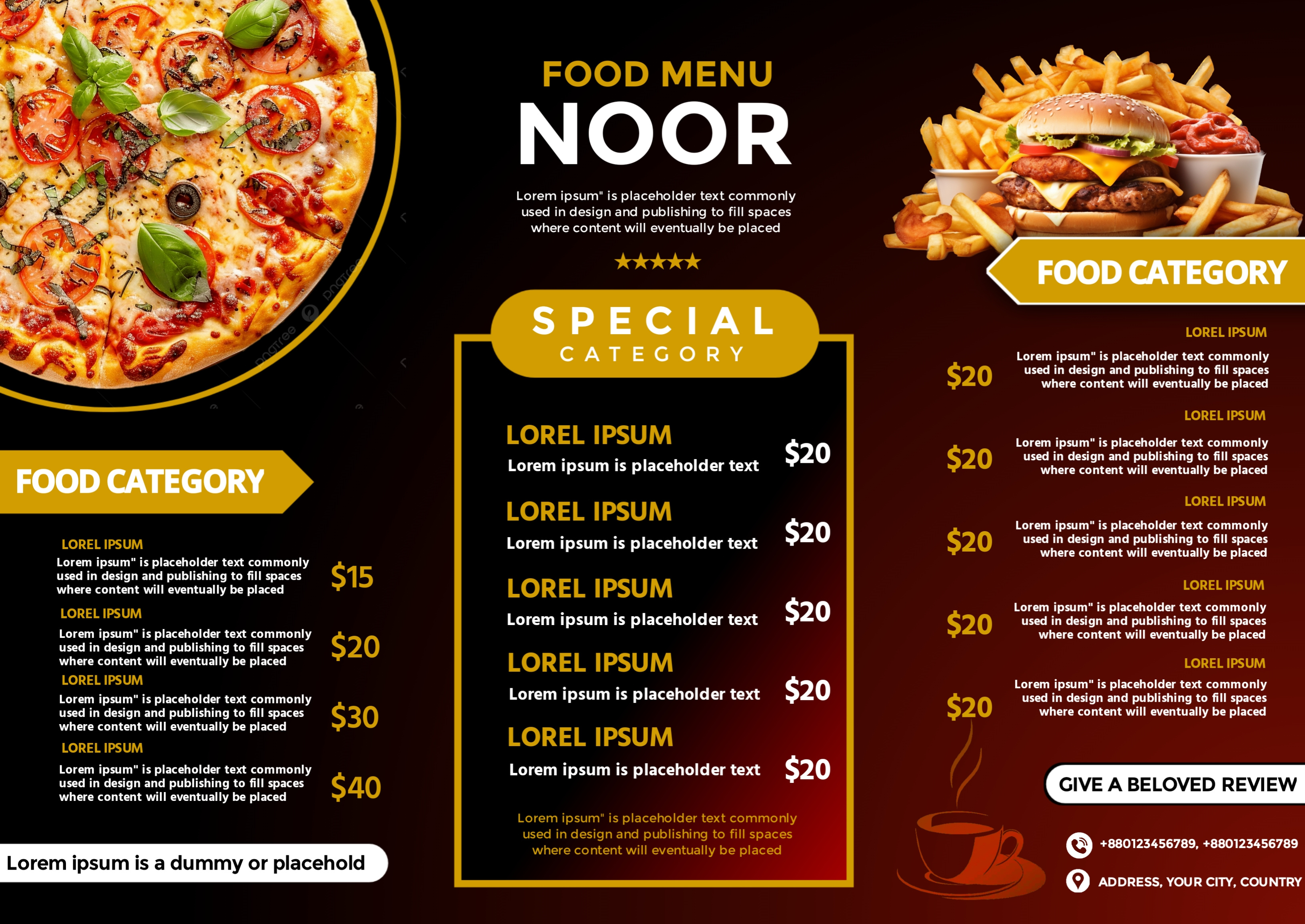Example of Restaurant & Cafe Menu Design