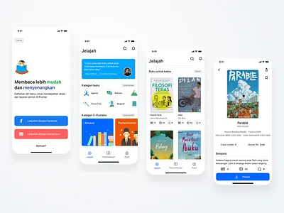 iPusnas App Redesign – Digital Library Experience android application books books app design digital digital llibrary indonesia ios library library app mobile reading ui user user experience user interface ux