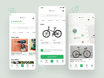 Lainappi App: Rental Service for sharing items android app app design application ios iphone mobile app design mobile ui mobile ux ui uiux user interface ux