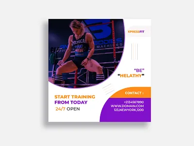Instagram Post design for GYm graphic design instagram post instagram post design instagram story design marketing counter desig promotional content design social media banner design social media post design