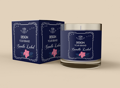 Candle Label branding design icon illustration logo vector