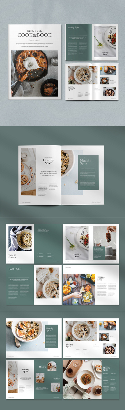 Cookbook / Recipe Book Template book branding cookbook edit fast food kitchen logo recipe
