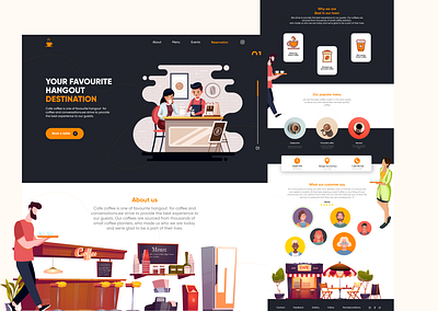 Website-Landing Page cafe coffeeshoplandingpage design landing page ui uidesign uiux ux website