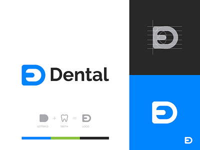 Dental Logo with Letter D abc brand identity branding branding design d letter logo d logo dental dental logo design graphic design graphicstockbd illustration logo logodesign modern logo teeth logo typography