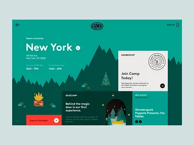 CAMP Store NYC: BASECAMP camp camping design kids simple ui website