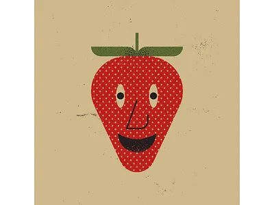Strawberry digitalart digitaldesign fruit graphicdesign illustration illustrator mid century mid century illustration retro retro illustration strawberry texture vector vintage illustration