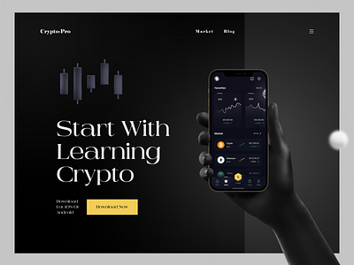 Crypto Website 2022 black crypto crypto web crypto website cryptocurrency web ui designs dark dribbble dribbble popular hand header joni ahmed landing page web designer