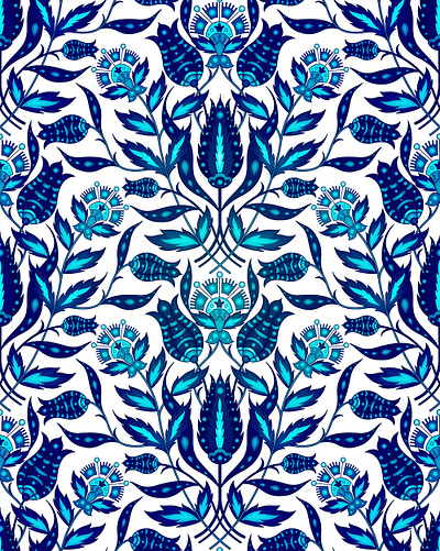 Floral blue pattern design abstract blue colorful design flora flower flowers illustration pattern tulip vector