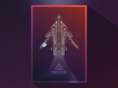 Star Citizen Aegis Sabre Comet Vector Poster gradient poster ship space space ship star star citizen vector