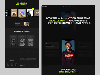 NTWRK animation branding crypto design desktop ecommerce hype beast interactions landing page nft pop pop culture rap music ui ux web design website