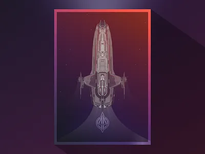 Star Citizen Carrack Vector Illustration Poster gradient poster ship space space ship star star citizen stars vector