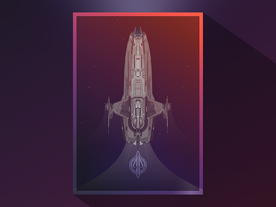 Star Citizen Carrack Vector Illustration Poster gradient poster ship space space ship star star citizen stars vector