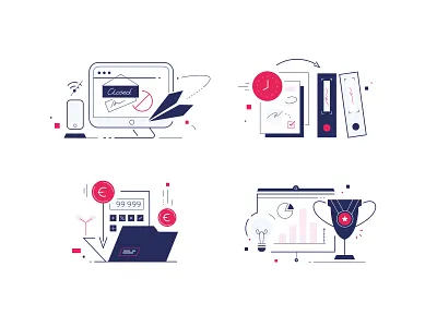 📂 Project Hub - Illustration set blog flat illustration illustrations office project set vector