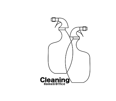 Logo for Cleaning service black and white design digital art illustration logo