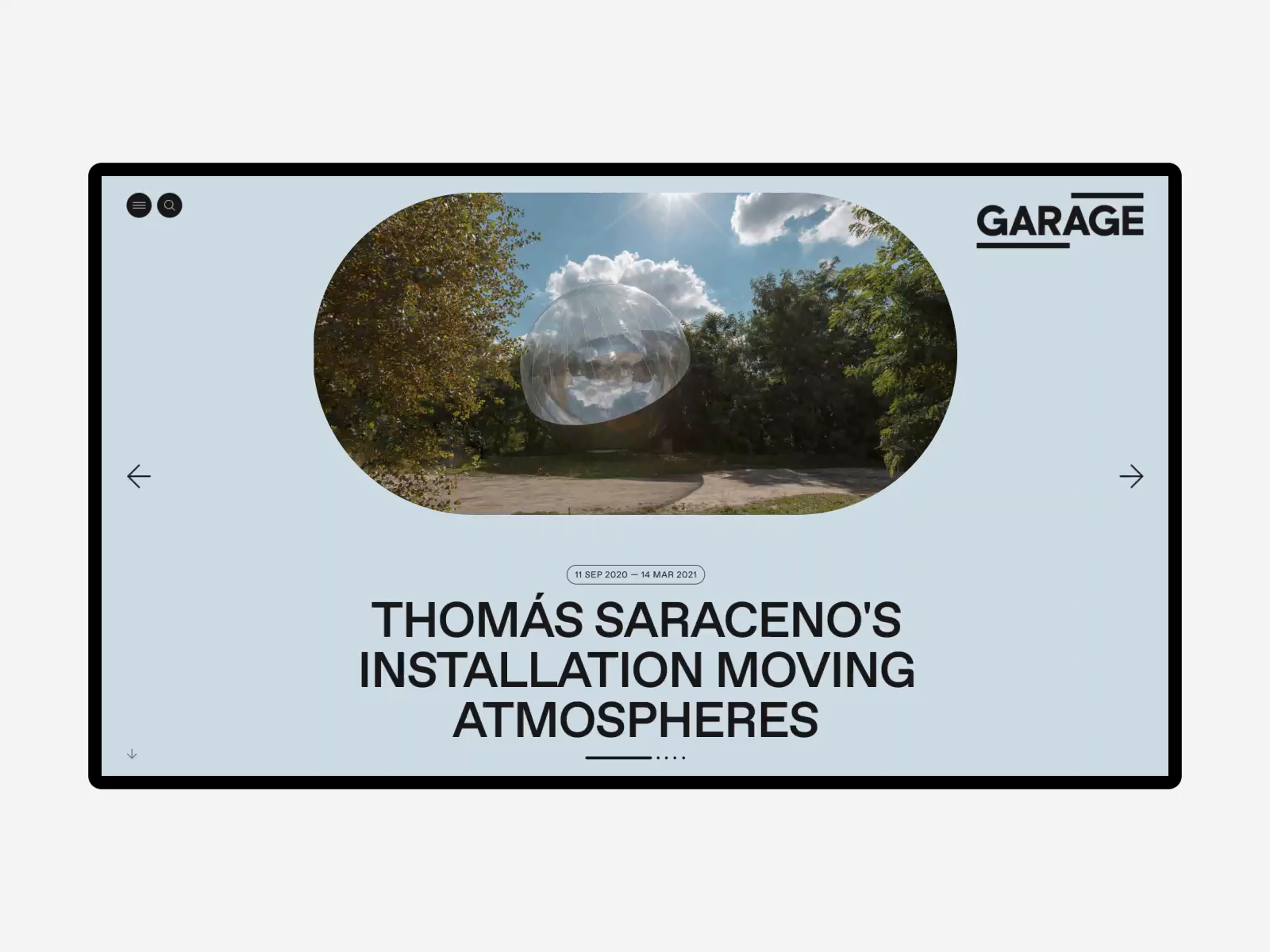 Example of Garage Museum. Website — Home