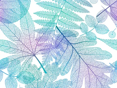 vector blue leaves abstract blue branding design flora illustration leaves macro pattern seamless skelethon vector