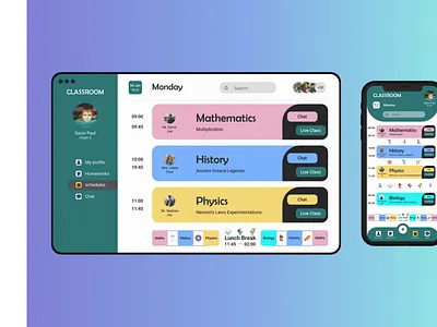 Kid's App - Classroom 3d app ui branding calender app classroom concept art concept design design designfigma figma kids app mobile ui online class app ui web design web ui