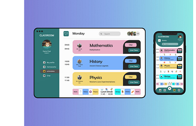 Kid's App - Classroom 3d app ui branding calender app classroom concept art concept design design designfigma figma kids app mobile ui online class app ui web design web ui