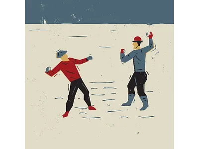 Snowball Fight digitalart digitaldesign graphicdesign illustration illustrator retro retro illustration snowball texture vector vintage illustration winter woodcut woodcut illustration