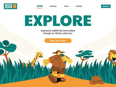 EXPLORE africa animal animation design digital freelance illustration motion graphics safari ui ui design web