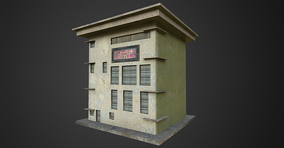 Low-poly Building 3d graphic design