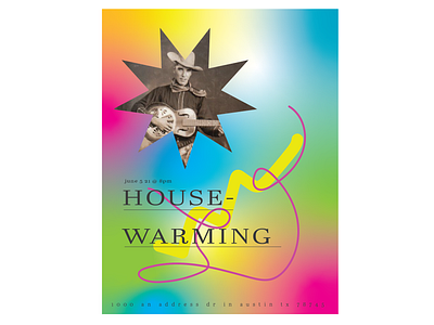 Housewarming Party Invite austin branding design graphic design illustration poster texas western