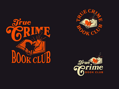 True Crime Book Club Icon design 70s book brand identity branding customtype flat hand lettering horror art illustration knife procreate retro retro type ui