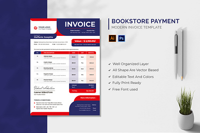 Bookstore Invoice Template graphic template invoice invoice template