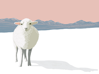 Snow Sheep (Poster Design) animalart animalillustration colorillustration colorposter digitalillustration graphic design handdrawn illustration natureart natureillustration naturelover poster posterdesign procreate procreateart procreatedrawing procreateillustration