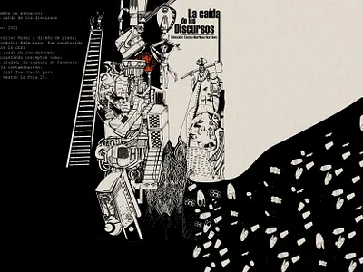 Mural: La Caída de los discursos design dibujo illustration mural pintura