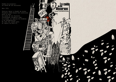 Mural: La Caída de los discursos design dibujo illustration mural pintura