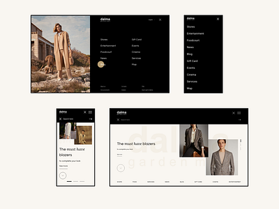 Website Design for Shopping Center burger menu fashion menu navigation shopping style uidesign uiux userinterface webdesign website