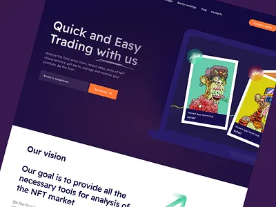 NFT Trading Website art crypto cryptoart design homepage landing landing page marketplace trading ui ux web website