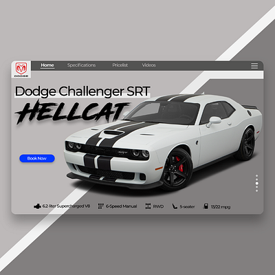 Dodge HellCat Landing Page UI app design figma illustration typography ui ux vector