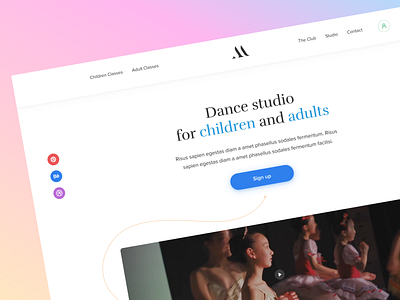 Dance studio for children and adults | Main page for School adults children dance design figma home main minimalism school studio ui ux web