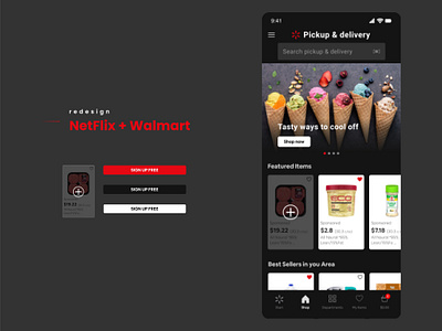 Walmart Redesign app application colopalette design netflix redesign ui ux walmart