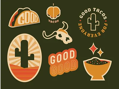 Good Taco Badges badges brand branding design graphic design icons identity illustration logo sticker tacos tacotruck vector