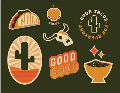 Good Taco Badges badges brand branding design graphic design icons identity illustration logo sticker tacos tacotruck vector