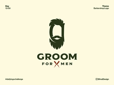 Logo Challenge – Day 13 barbershop beard branding concept daily logo challenge g groom hair icon logo design logomark man men mustache salon symbol